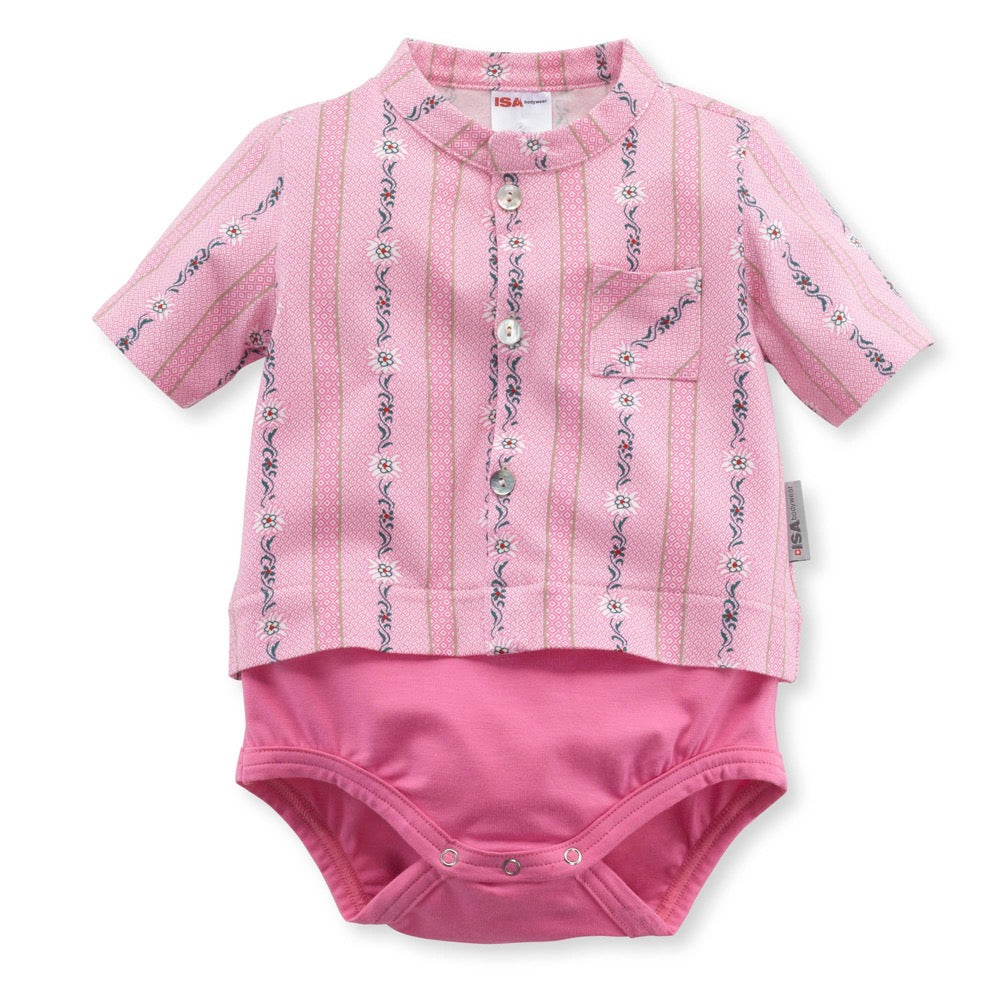 Body manches courtes, boutonnée- Edelweiss Rose