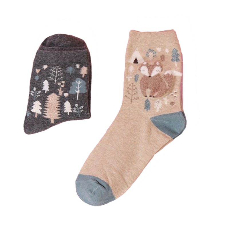 Chaussettes- renards/ forêt