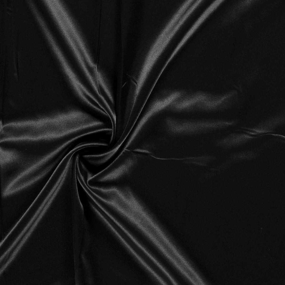 Tissu Satin Extensible - Noir