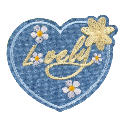 Patch Thermocollant - Coeur "Lovely" et Fleurs III
