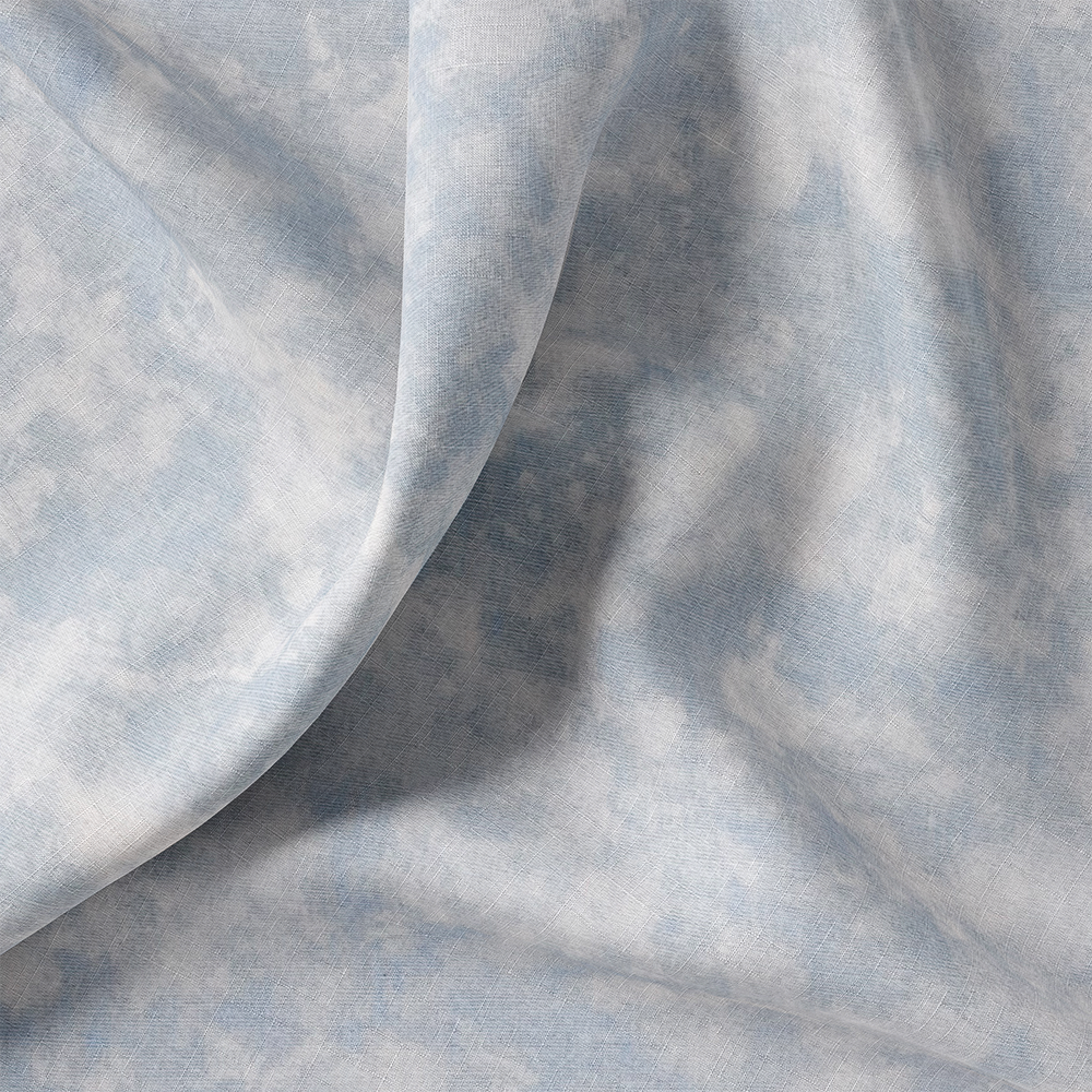 Tissu Coton- Marbre Bleu-Gris Clair