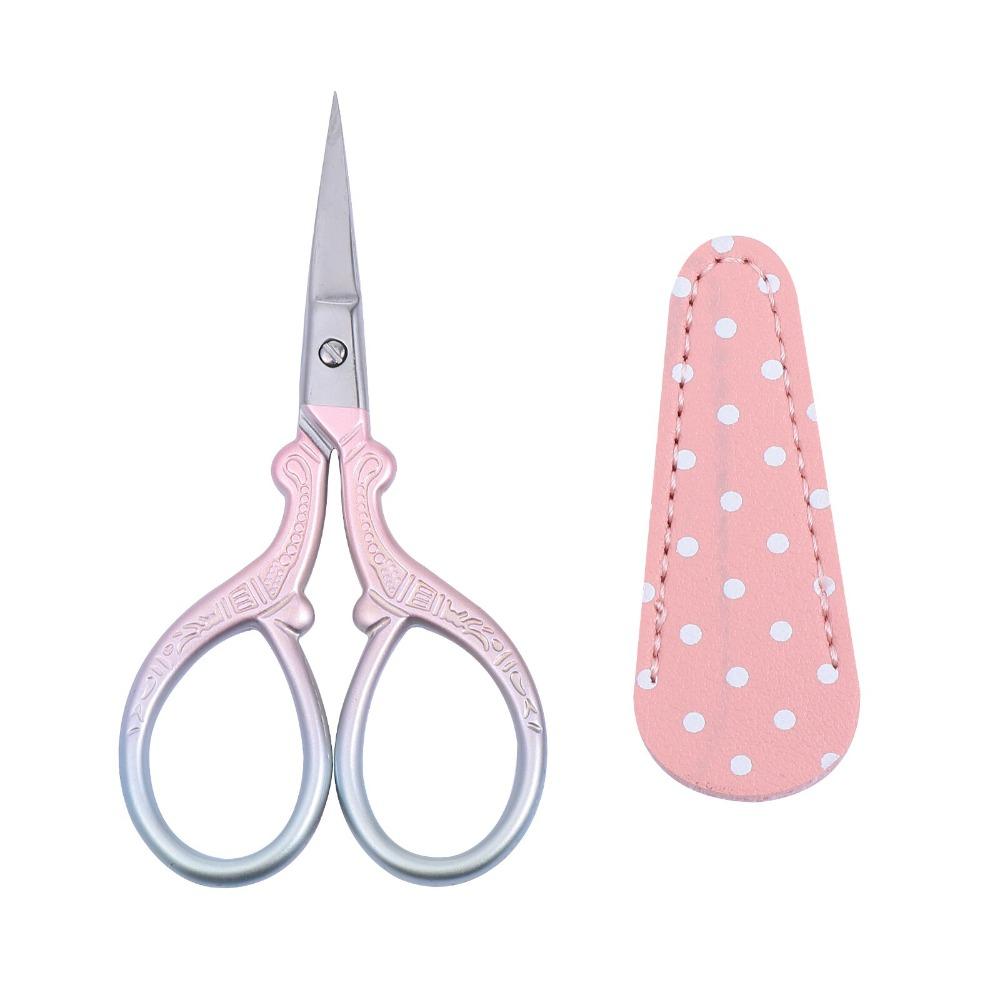 CISEAUX À BRODER AVEC PROTECTION - Rose/Bleu 9 CM