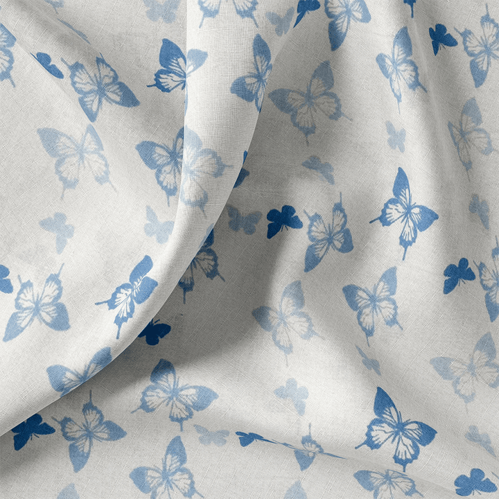 Tissu Coton - Papillon Bleu