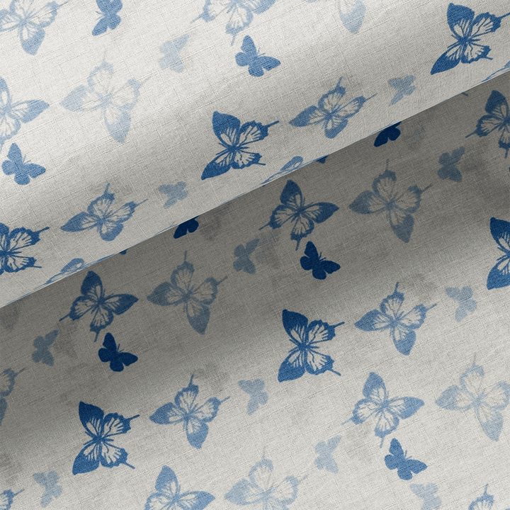 Tissu Coton - Papillon Bleu