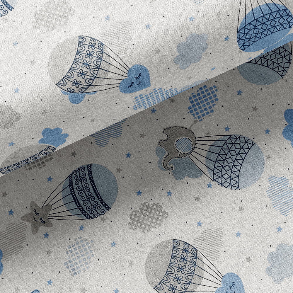 Tissu Coton - Montgolfier Bleu