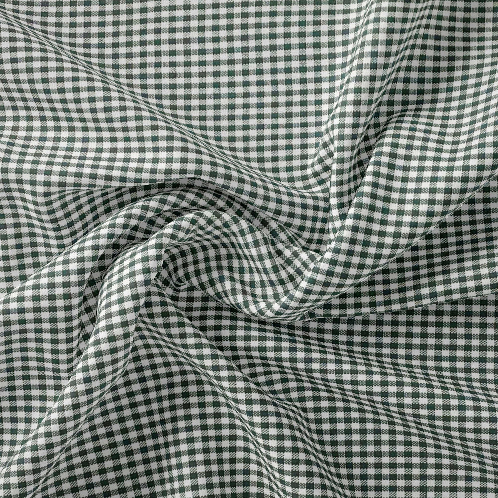 Tissu Coton - Carreaux Vert - Biner Pinaton
