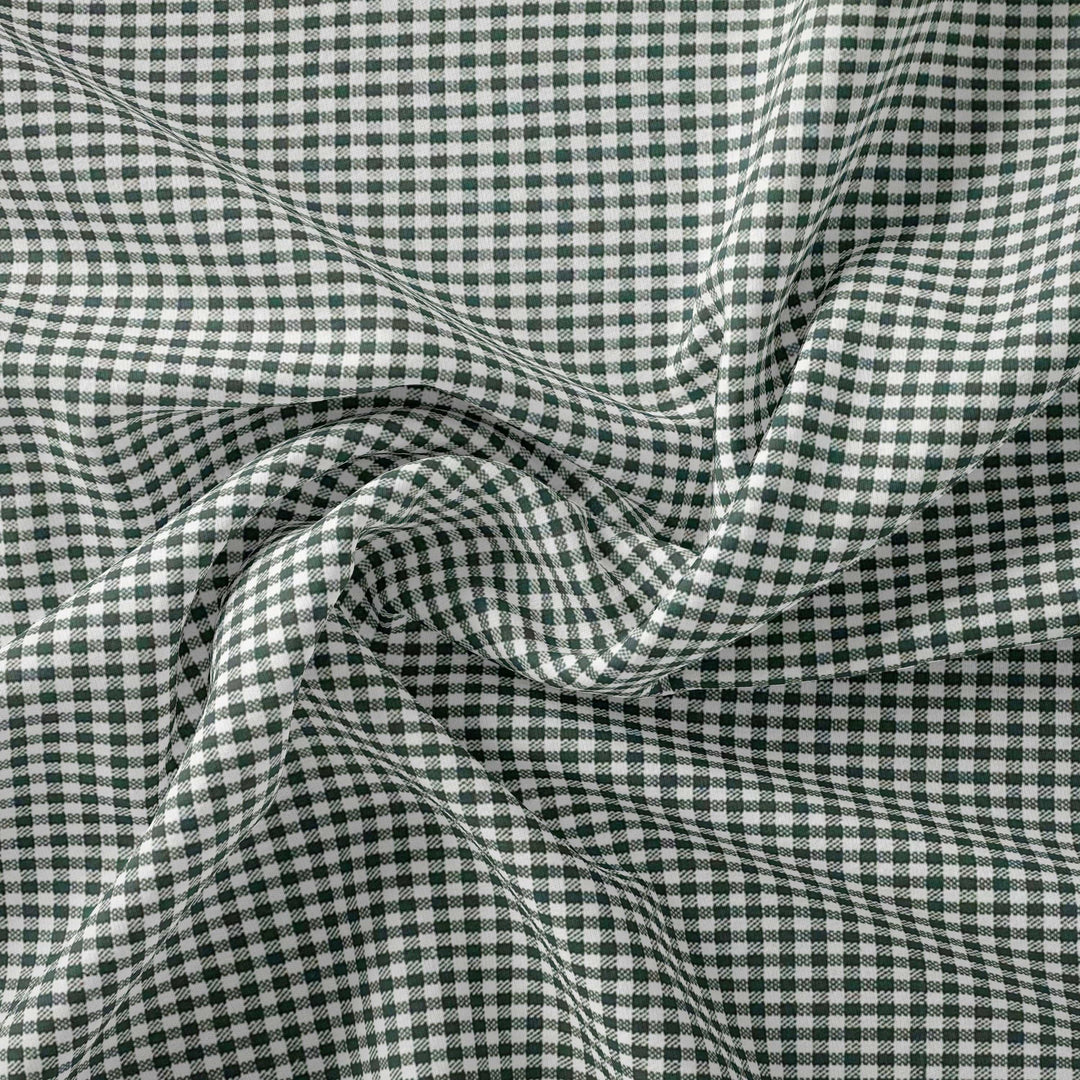 Tissu Coton - Carreaux Vert - Biner Pinaton