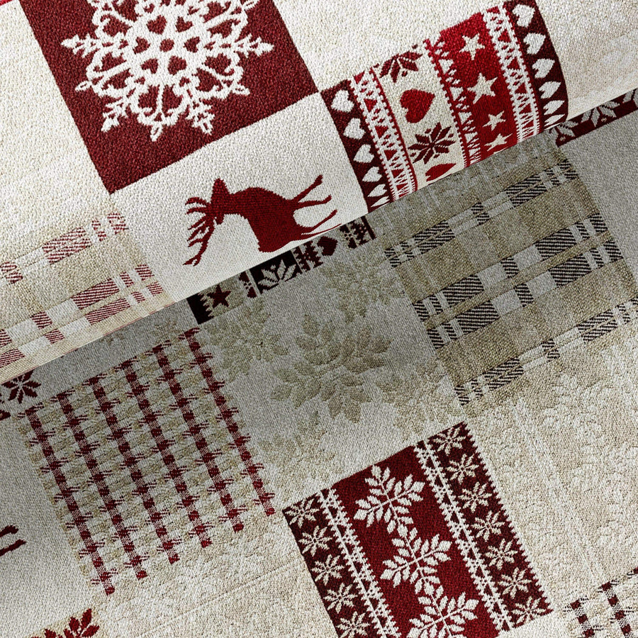 Tissu Coton - Cerf & Flocon - Biner Pinaton
