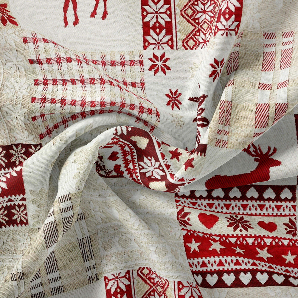 Tissu Coton - Cerf & Flocon - Biner Pinaton