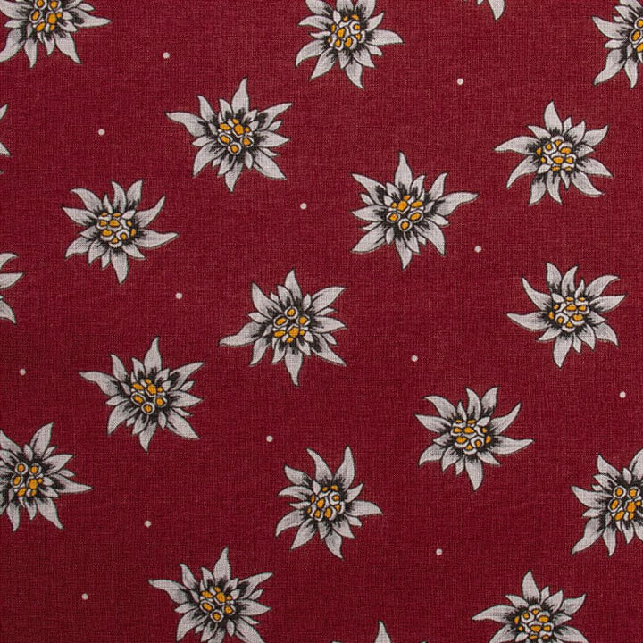 Tissu Coton - Edelweiss Rouge Foncé