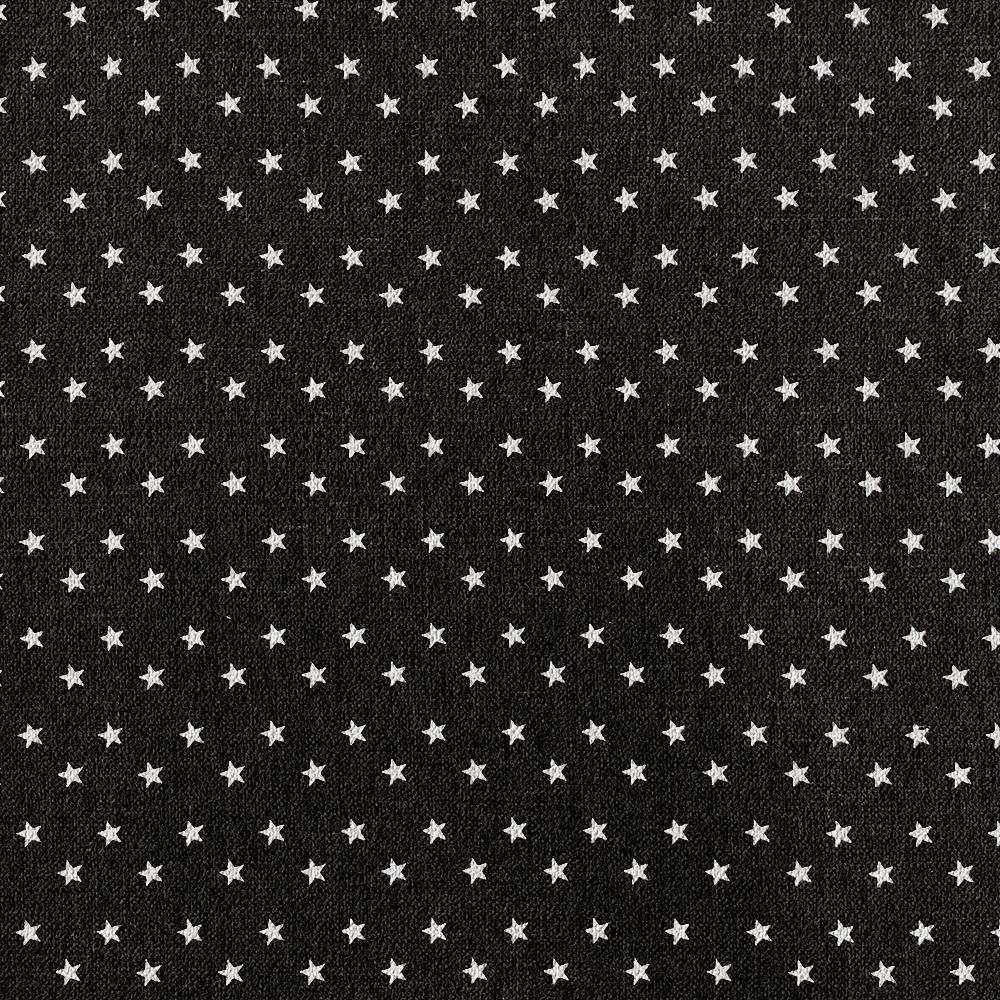 Tissu Coton - Étoile Blanche Fond Noir