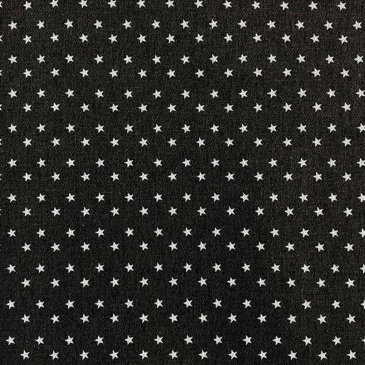 Tissu Coton - Étoile Blanche Fond Noir