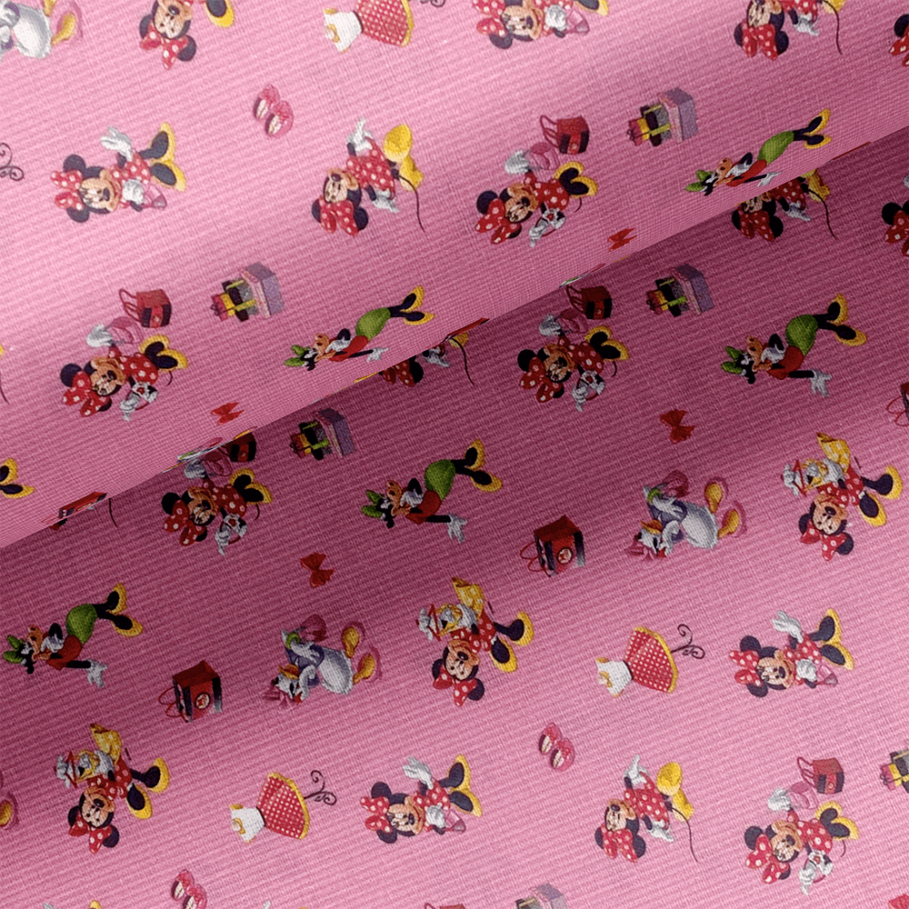 Tissu Coton - Minnie, Daisy Duck et Clarabelle