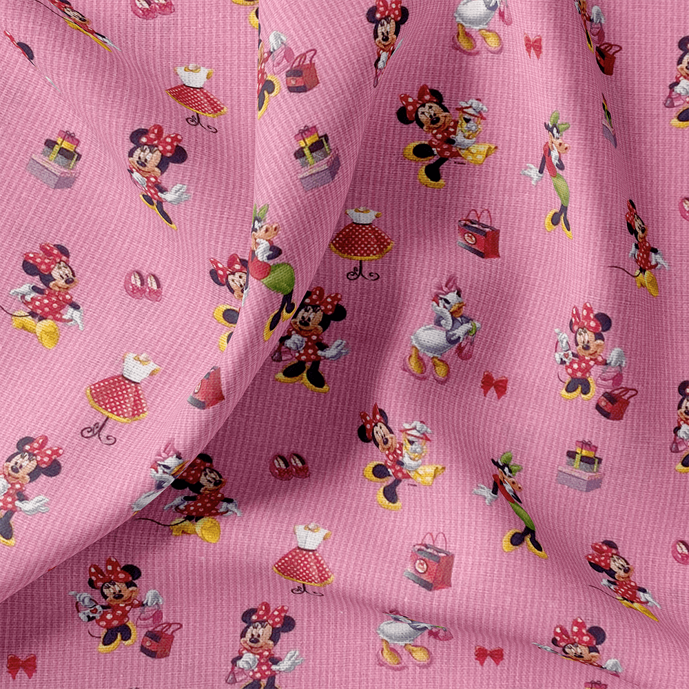 Tissu Coton - Minnie, Daisy Duck et Clarabelle