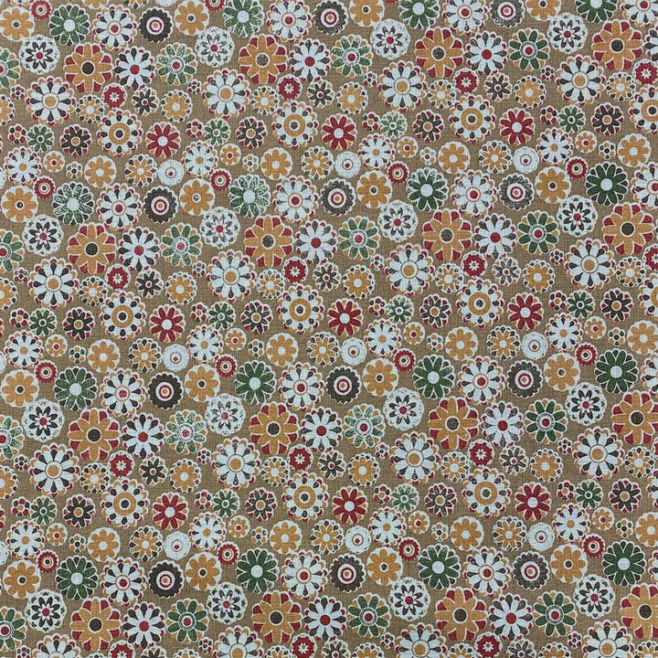 Tissu Coton - Mosaïque de Fleurs