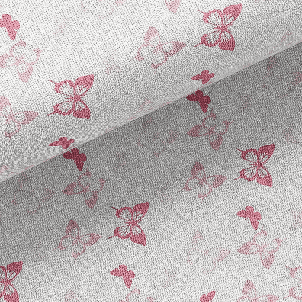Tissu Coton - Papillon Rose