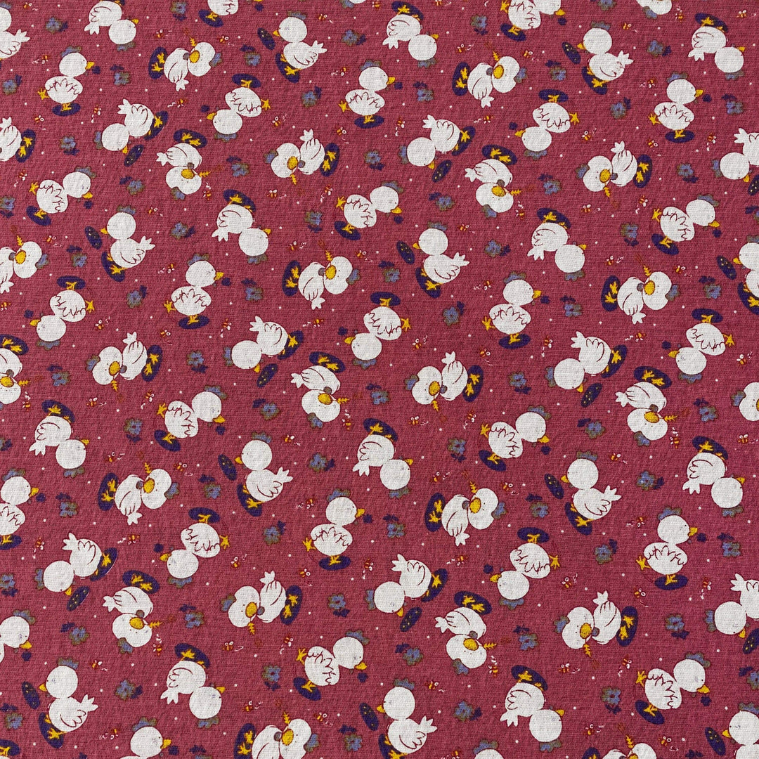 Tissu Coton - Petite Poule Rose - Biner Pinaton