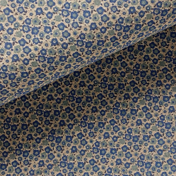 Tissu Coton - Petites Fleurs Bleu Foncé