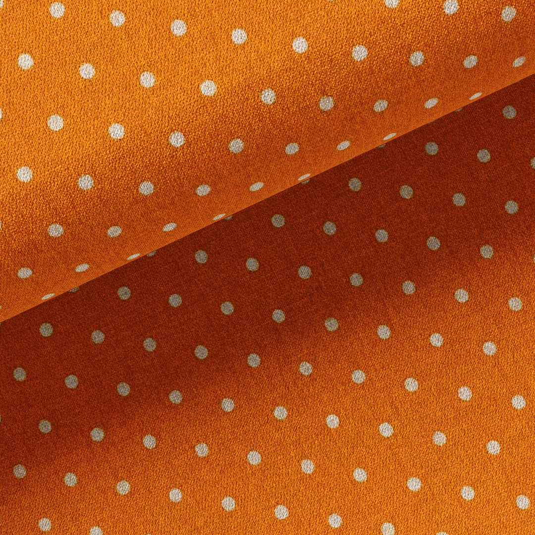 Tissu Coton - Pois Orange/Beige - Biner Pinaton