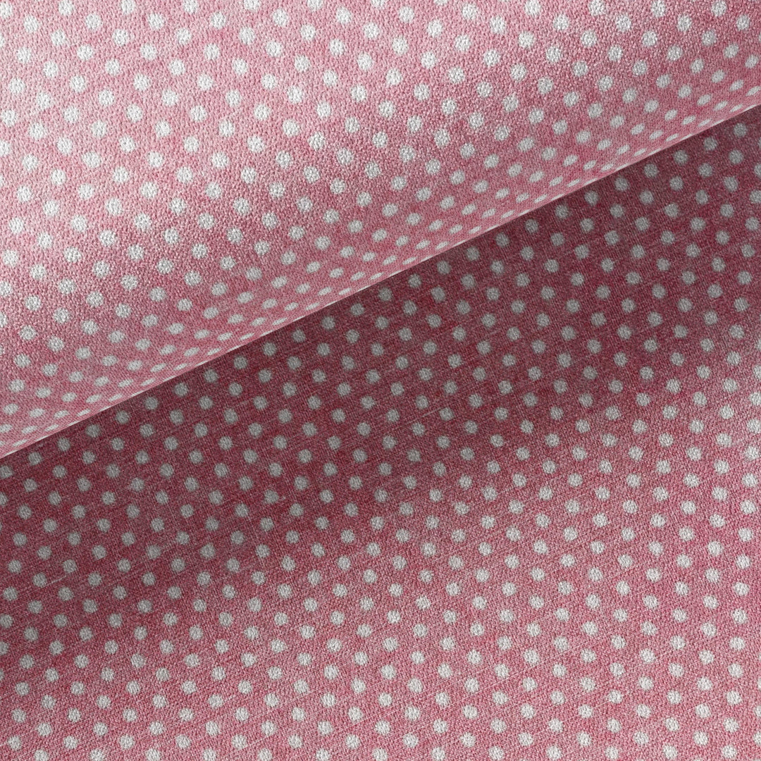 Tissu Coton - Pois Rose/Blanc - Biner Pinaton
