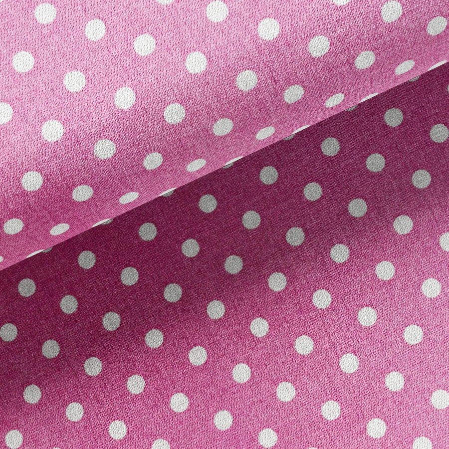 Tissu Coton - Pois Rose Pink/Blanc - Biner Pinaton