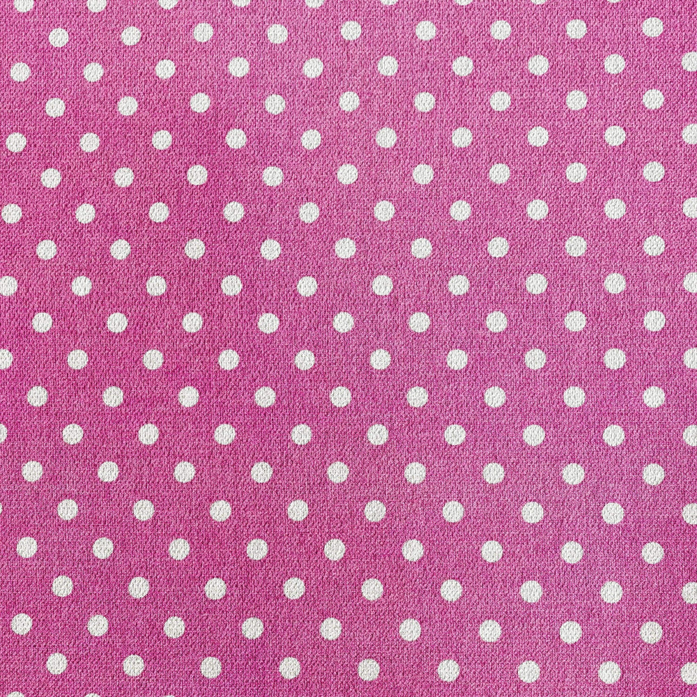 Tissu Coton - Pois Rose Pink/Blanc - Biner Pinaton