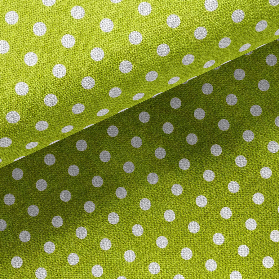Tissu Coton - Pois Verts/Blanc - Biner Pinaton