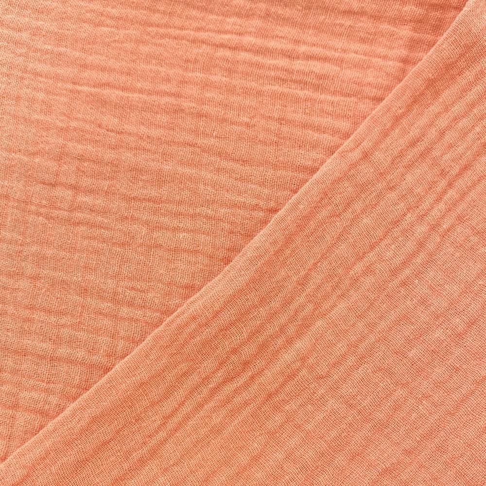Tissu double gaze de coton - Saumon