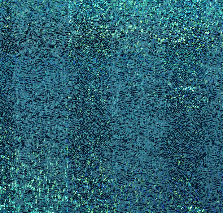Tissu Lamé Enduit- Écailles Turquoise