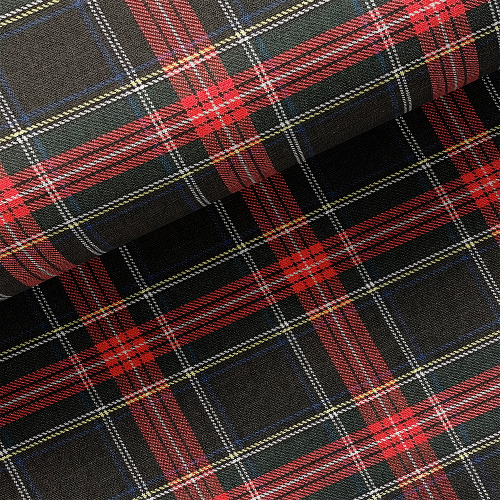 Tissu Tartan- Écossais Rouge et Noir