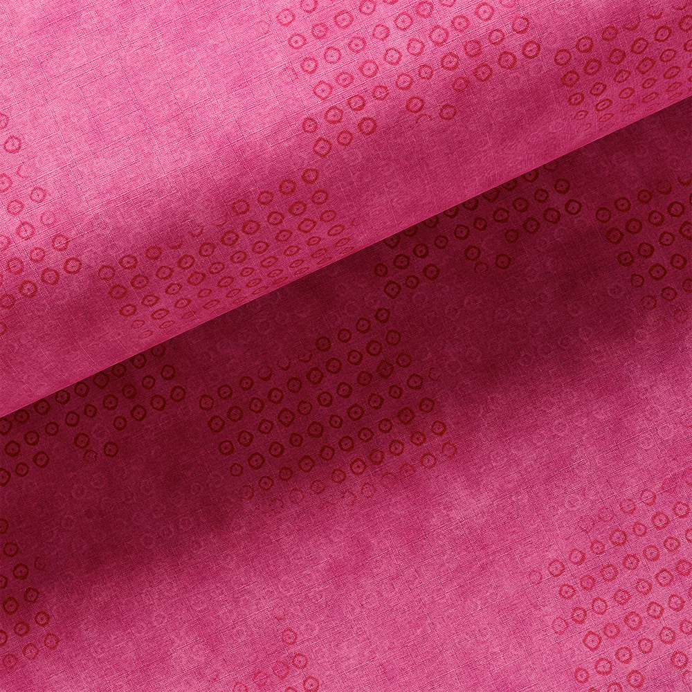 Tissu  Coton - Cercles Rose Pink