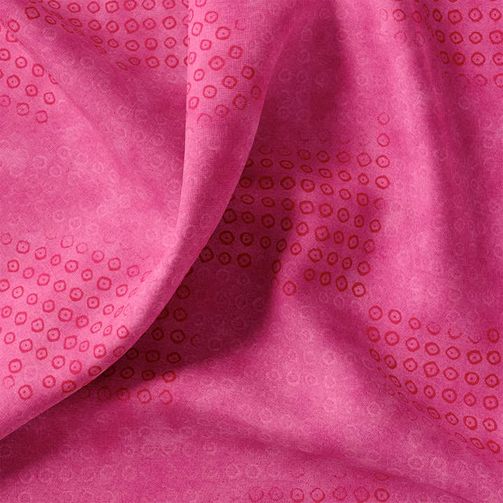 Tissu  Coton - Cercles Rose Pink