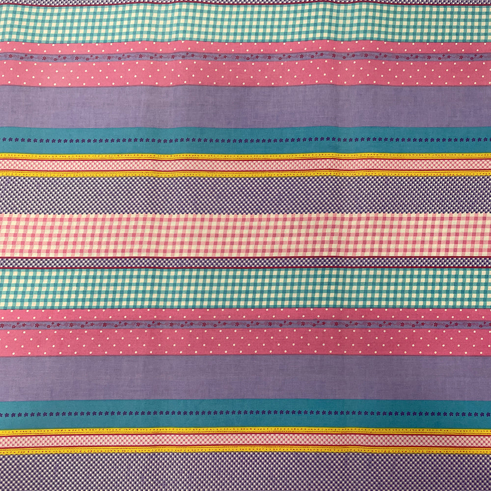 Tissu Coton - Pois et Carreaux Multicolores