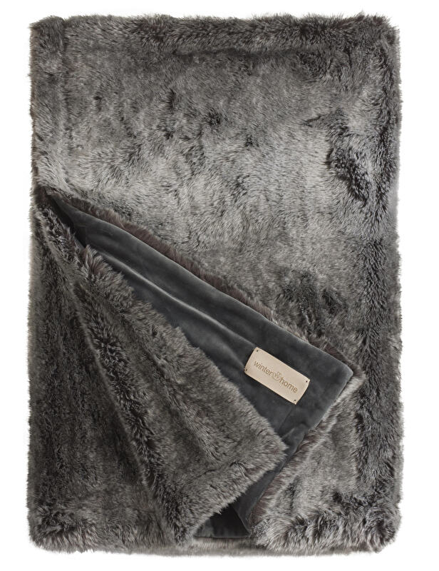 Couverture Fausse Fourrure- "Timberwolf"