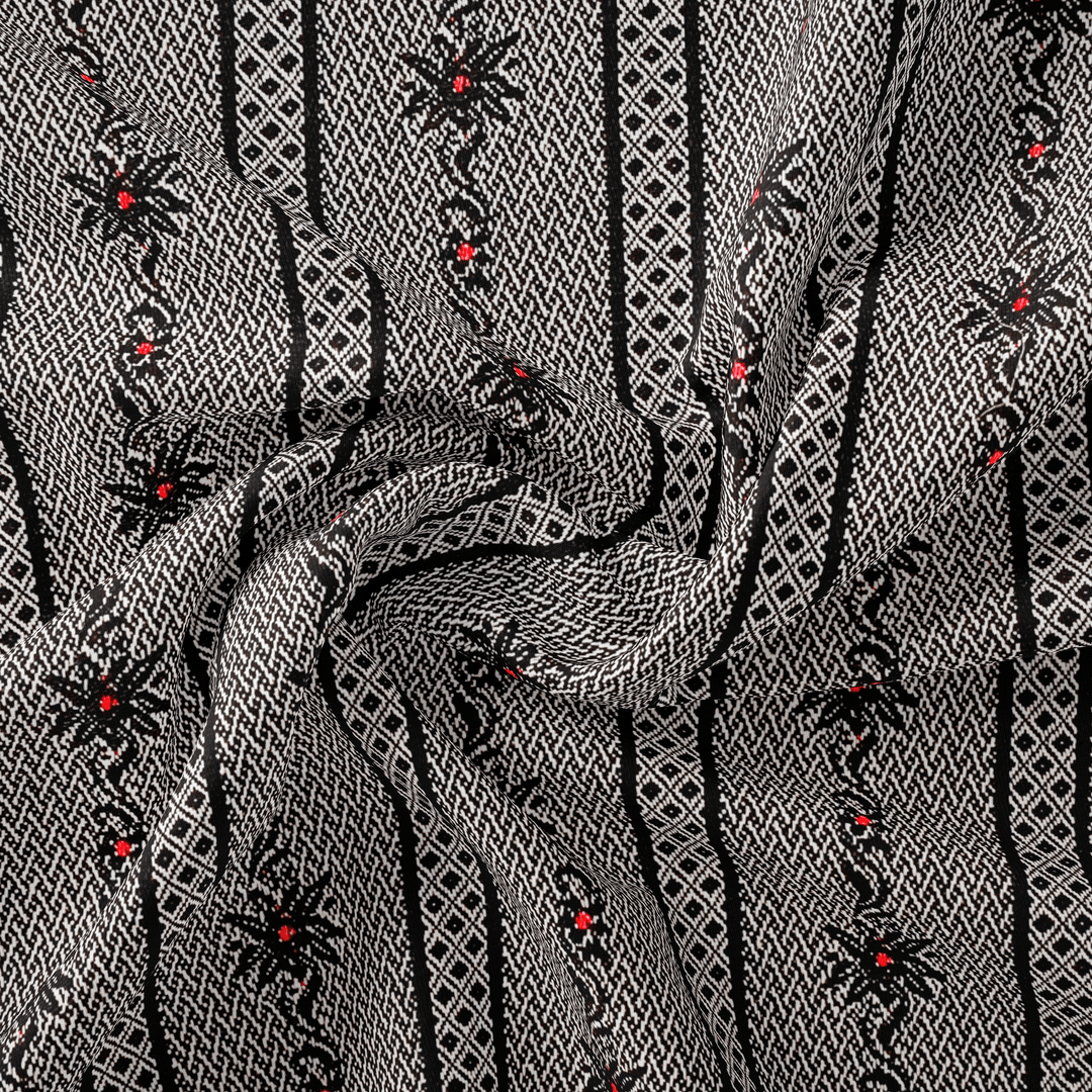 Tissu Coton - Edelweiss Noir - Molletonné - Biner Pinaton