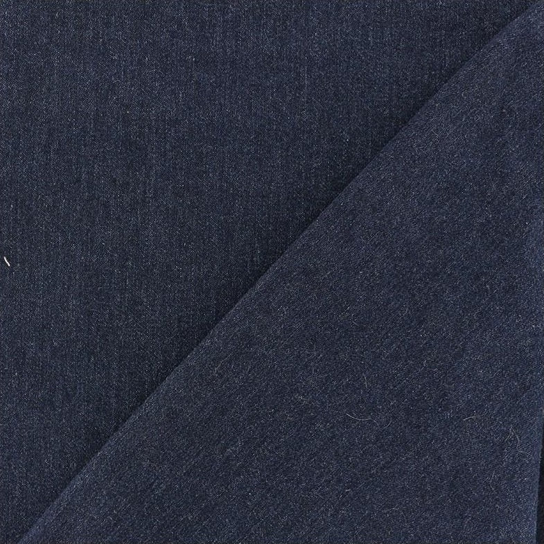 Tissu fluide Jeans élasthanne uni - bleu Foncé