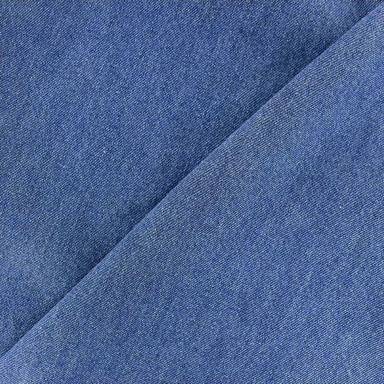 Tissu fluide Jeans élasthanne uni - bleu