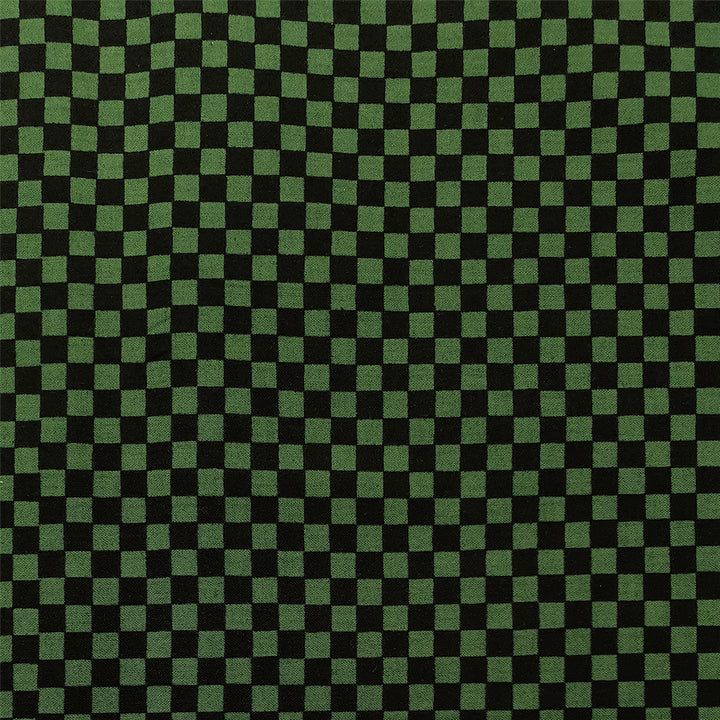 Tissu Coton - Carreaux Vert et Noir